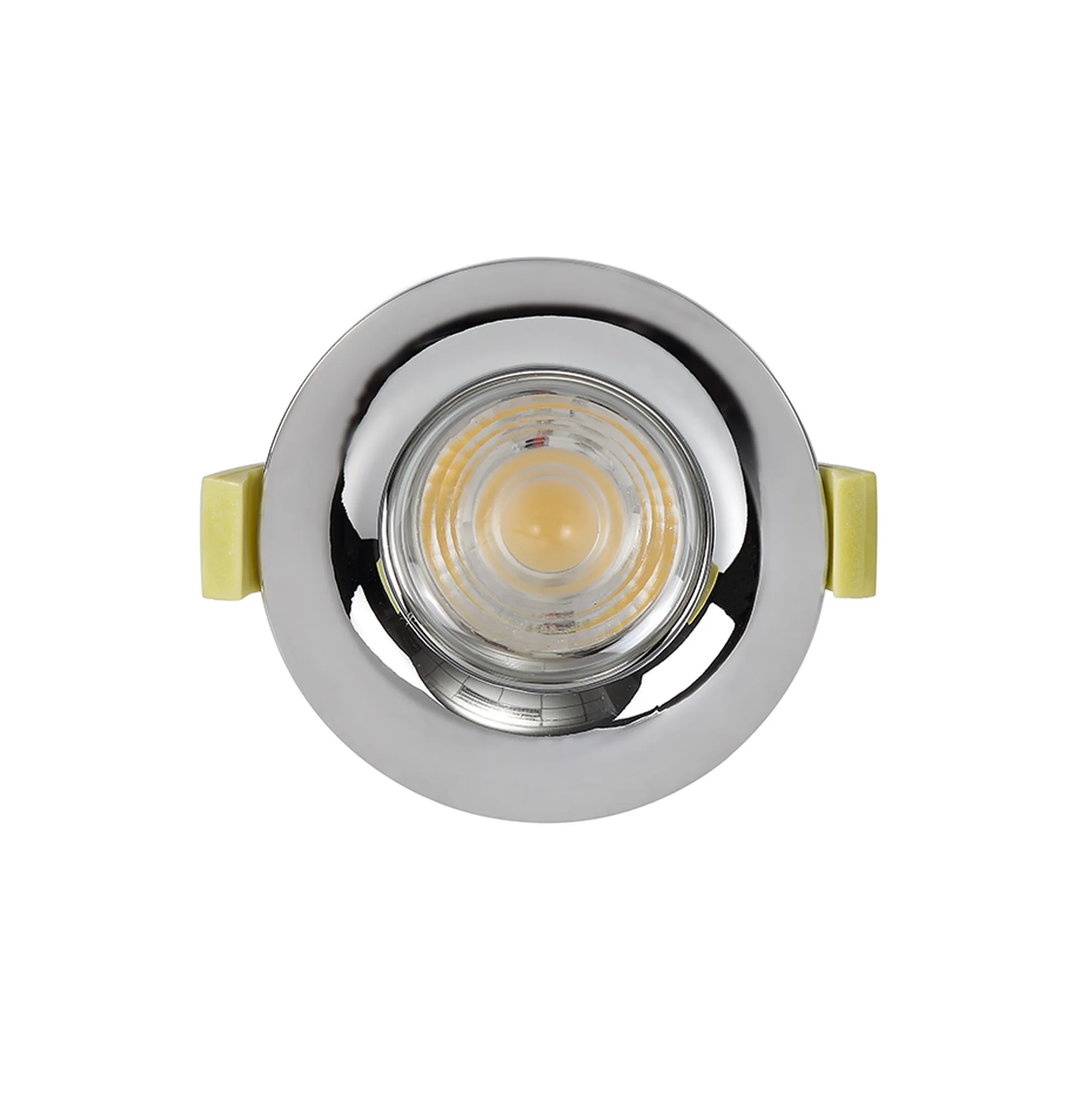 Bruve 9 Tridonic powered 9W 2700K 700lm 36° LED Engine,250mA , CRI>90 LED Engine Polished Chrome Fixed Round Recessed Downlight, Inner Glass cover, IP65 DM201469  Dlux Bruve 9 IP65